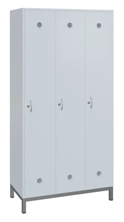 SSLN - 180 - 90 šatní skříň 3-dvéřová, 1800x900x400 mm, kovové nohy, bílá